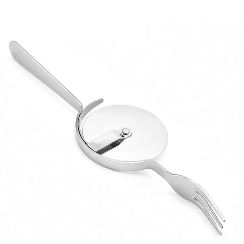 2in1 Pizza Cutter Pizza Wheel and Fork Cake Server Shovel Slicer Spatula Kitchen Oven Scraper DIY Tool Baking Pastry Supplies