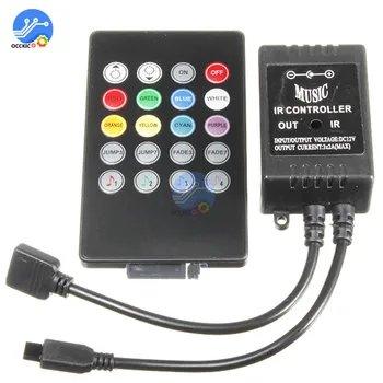 

LED Infrared IR Remote Controller DC 12V 20 Keys Mini IR Remote Infrared Controller Dimmer Control Box For SMD2835 3528 5050