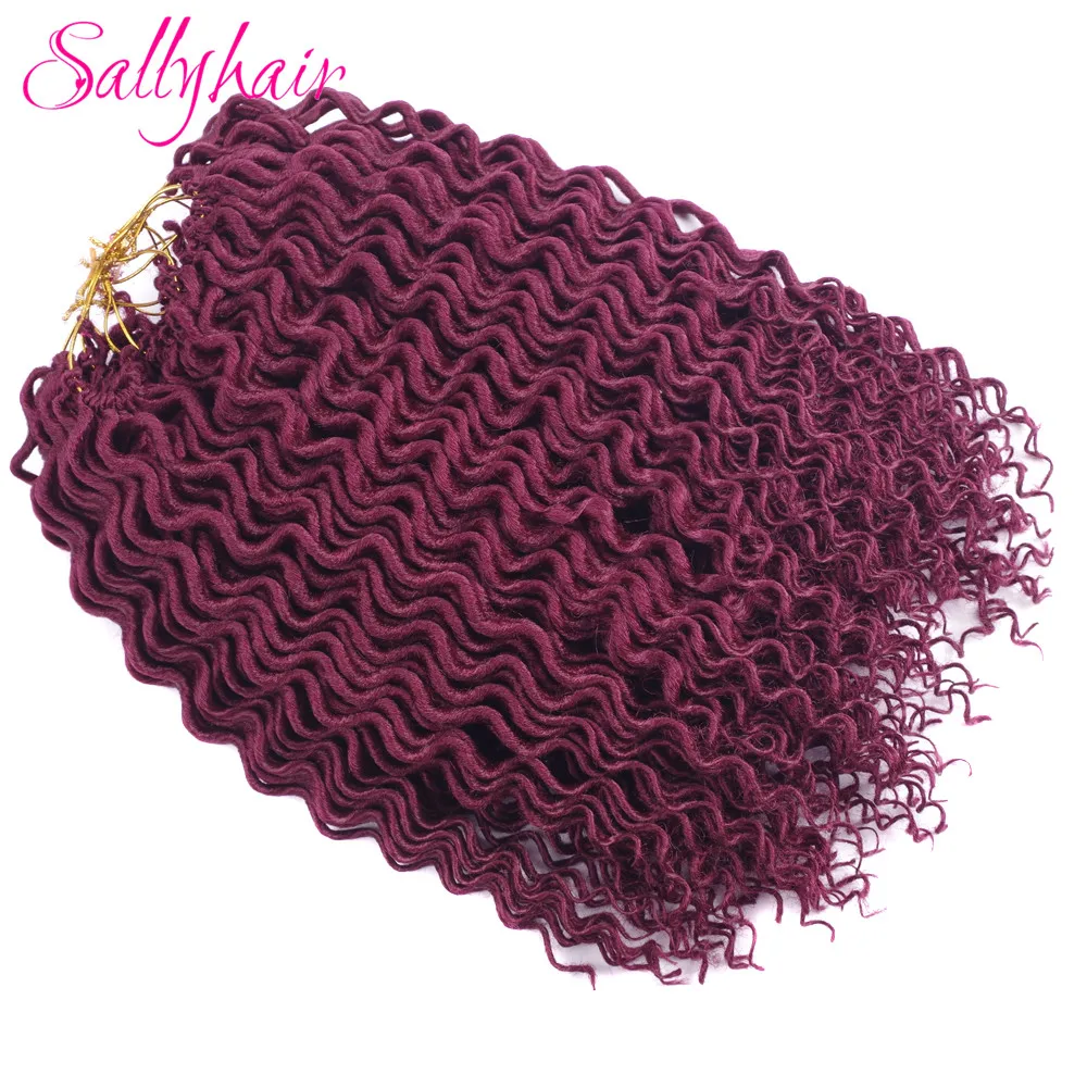 Sallyhair 24 18 дюймов американского африканского Faux locs CURLY, на крючках, косички, чёрный; коричневый синтетические косички, волосы для наращивания на самых лучших брендов