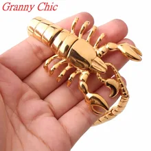 Granny Chic Fashion Men Gold Bracelets & Bangles New Jewelry Stainless Steel Scorpion Bracelet Pulseira Masculina Mens Bracelet