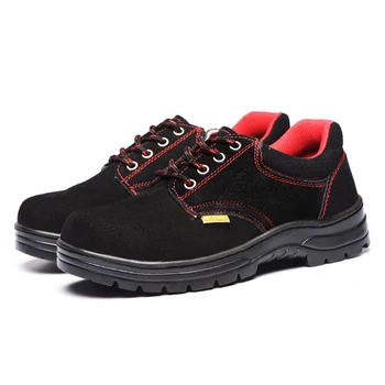 

men's fashion plus size steel toe cap working safety shoes cow suede leather construction site worker security boots zapatos man