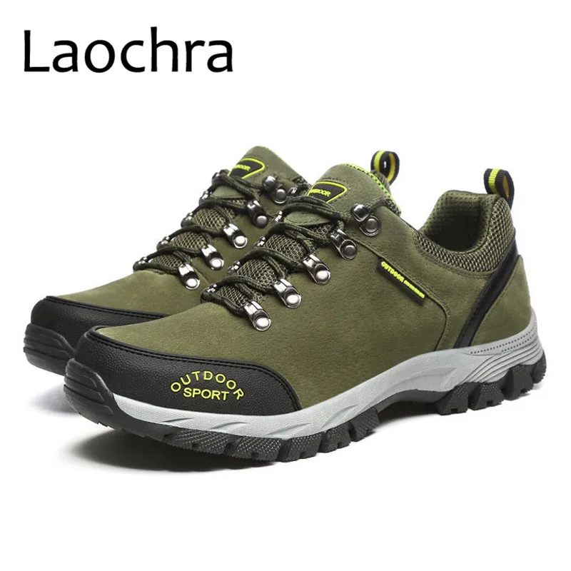 

LAOCHRA Men Big Size 48 49 Fashion Shoe Mens Cow Suede Comfortable Outdoor Casual Shoes Lace-Up Spring/ Autumn Father Sneakers