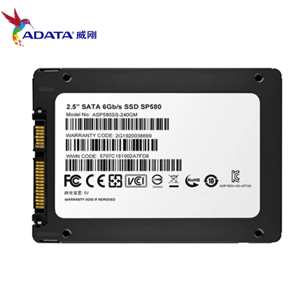 AData SP580 SSD 120GB SATA 3 2,5 дюймов Внутренний твердотельный накопитель HDD жесткий диск SSD ноутбук ПК 120G 240GB ноутбук