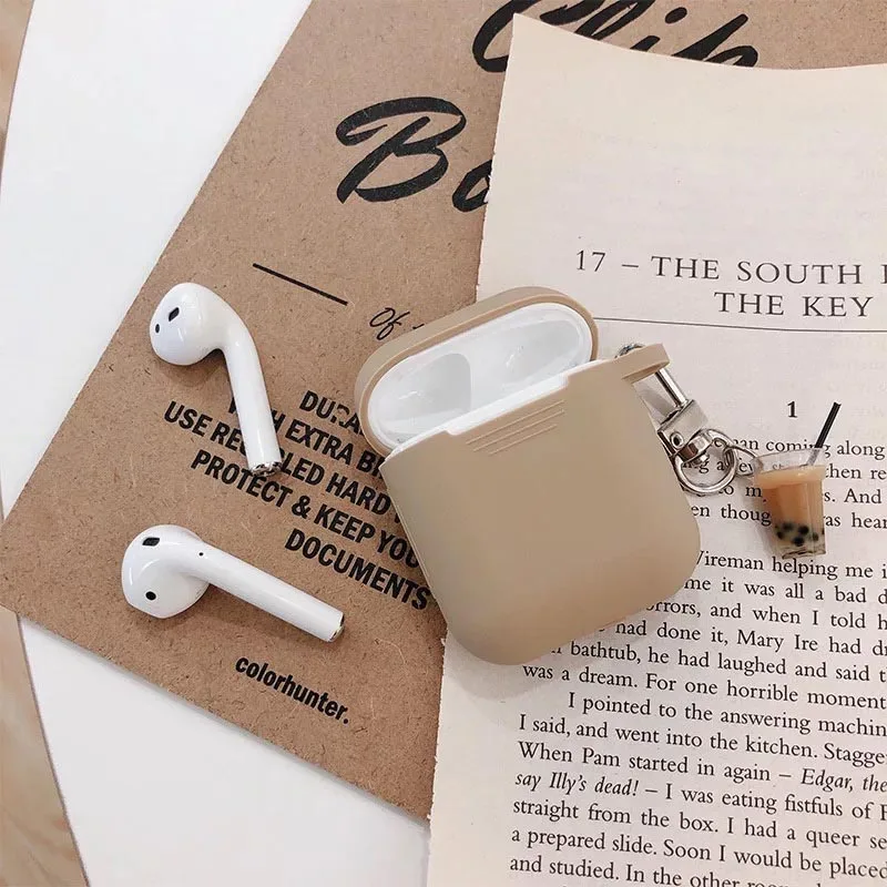 Молоко чайный кулон для защитный чехол для airpods мягкий силиконовый беспроводной Bluetooth гарнитура комплект Личность Женский чехол с защитой от падения