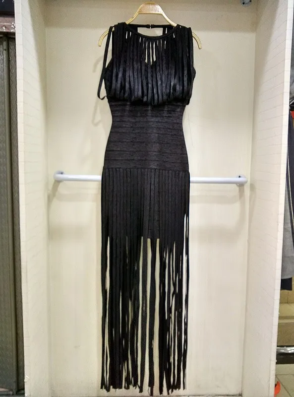 Модное новое длинное платье новое поступление Золотое черное с принтом из фольги Формальное Бандажное платье HL Высокое качество