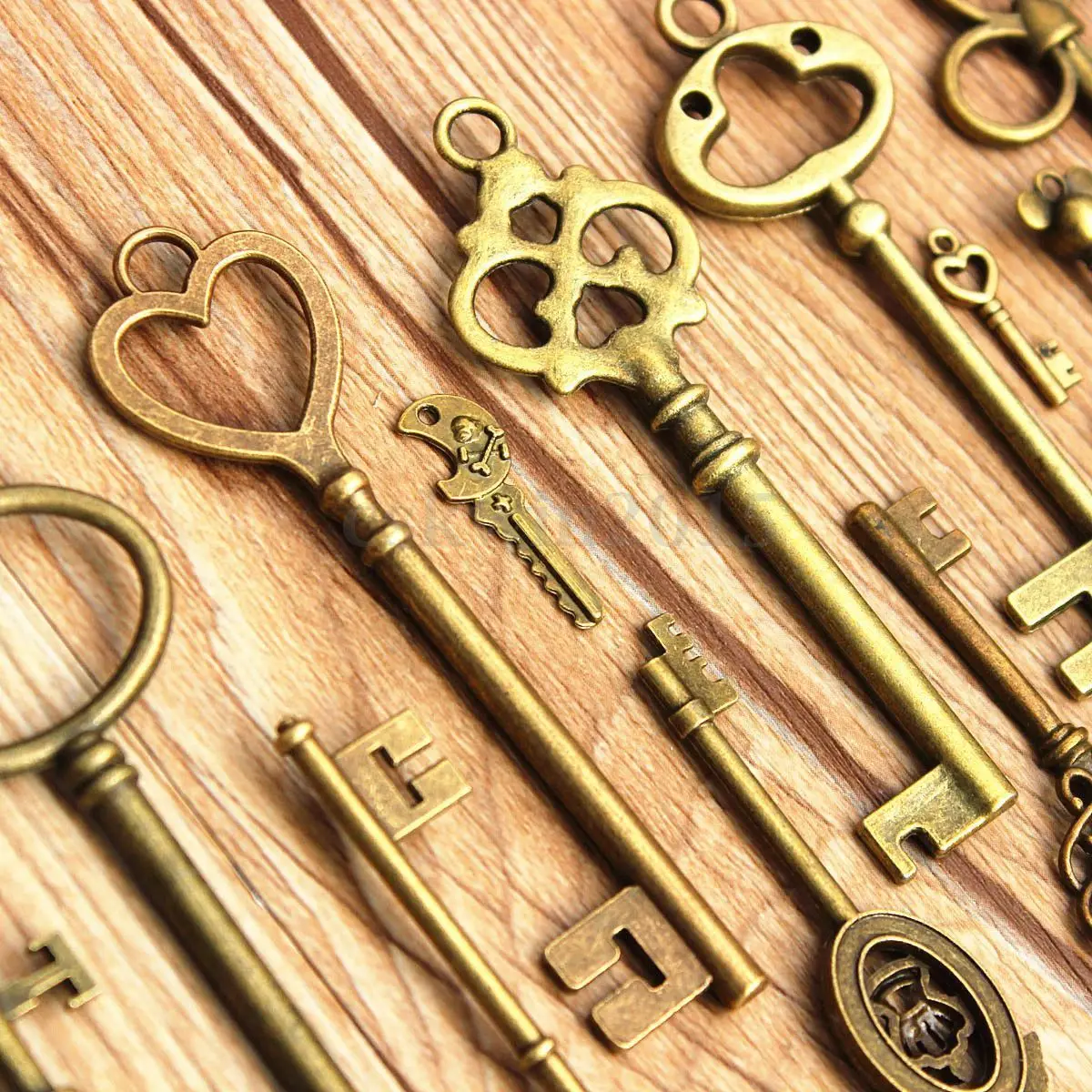 Набор из 70 старинных Сувальдные ключи в виде сердца, бант-кулон, Великобритания