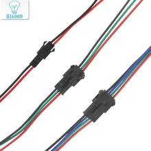 10Pairs JST SM 2Pin/3Pin/4Pin Quick Connector Terminal Wire Male and Female Plug Adapter Line Cable for Led Lamp Strip 100sets lot connectors sm sm 2pin pitch 2 54mm female and male housing terminals sm 2p sm 2r jst 2 54mm sm2 54