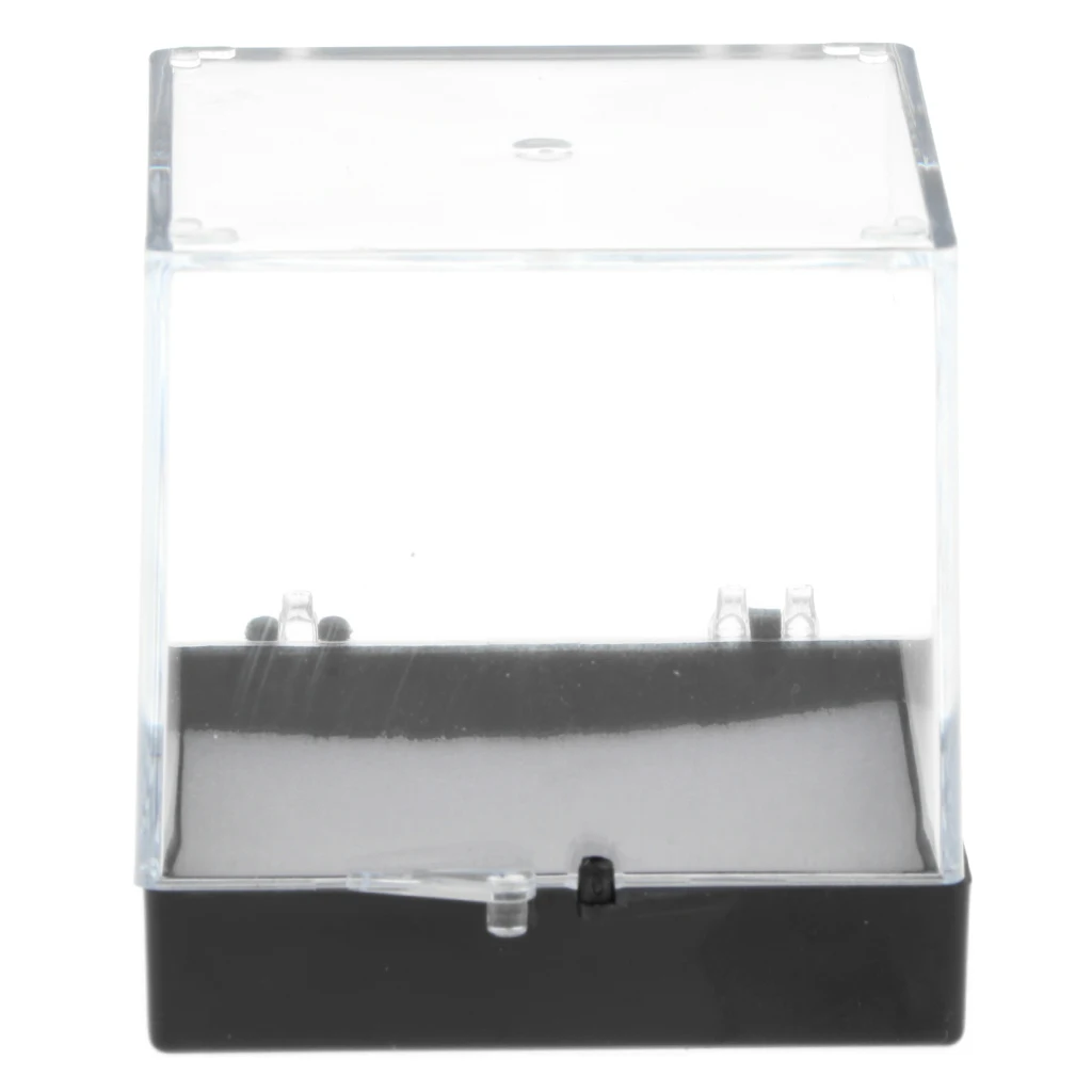 6.5x6.5x7cm Transparent Dustproof Display Case with Balck Base For Rock & Mineral Collection