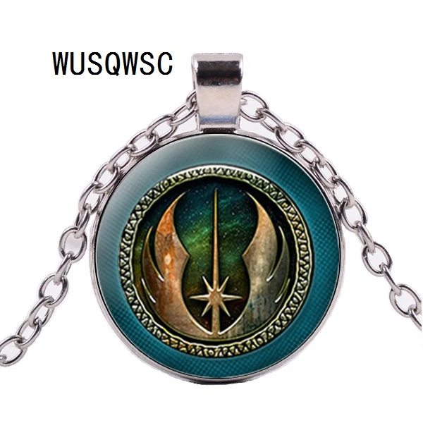 

WUSQWSC New Jedi Order Necklace Inspiration Rope Chain High Quality Necklace Star Wars Glass Photo Pendant Wholesale