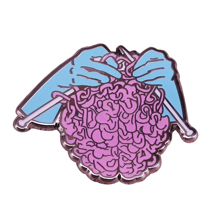 A Mano A Maglia Pin Crochet E Di Filati Spilla Mestiere Di Arte Distintivo Creativo Knitters Flair Regalo
