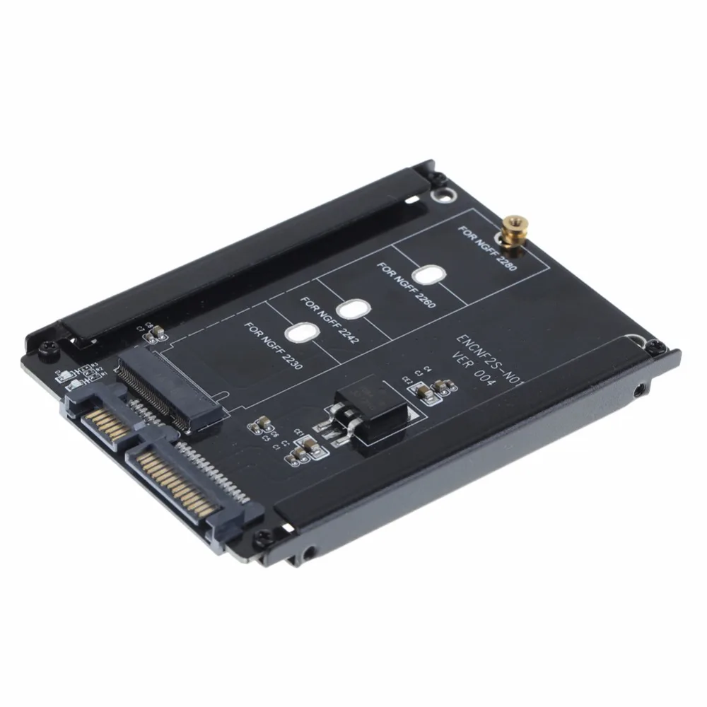Enclosure m 2 ngff ssd to 2 5 sata adapter card with metal thickness