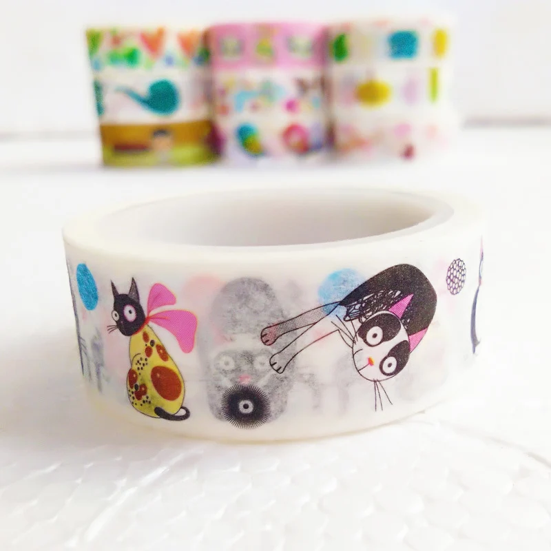 

Lovely Cute Bird Cat Rabbit Animals Creative Trees Love Heart Decorative Washi Tape Diy Scrapbooking Masking Tape For Kids Gift