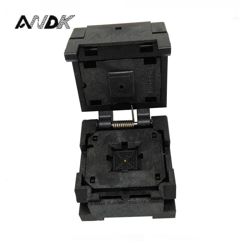 

QFN52 Burn in Socket QFN52 MLF52 IC Test Socket Pitch 0.4mm Alloy Clamshell Chip Size 6*6 Flash Adapter Programming Socket