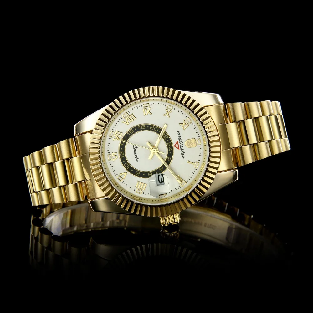 Wealthstar брендовые дизайнерские часы мужские черные спортивные кварцевые часы relojes hombre marca famosa Автоматическая Дата всего 40 мм для мужчин