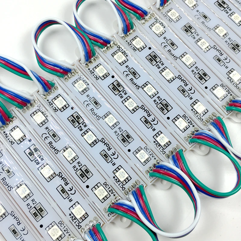 1000 шт. DC12V SMD 5050 3 светодиодный s RGB светодиодный модуль IP65 Водонепроницаемая светодиодная лампа для вывесок