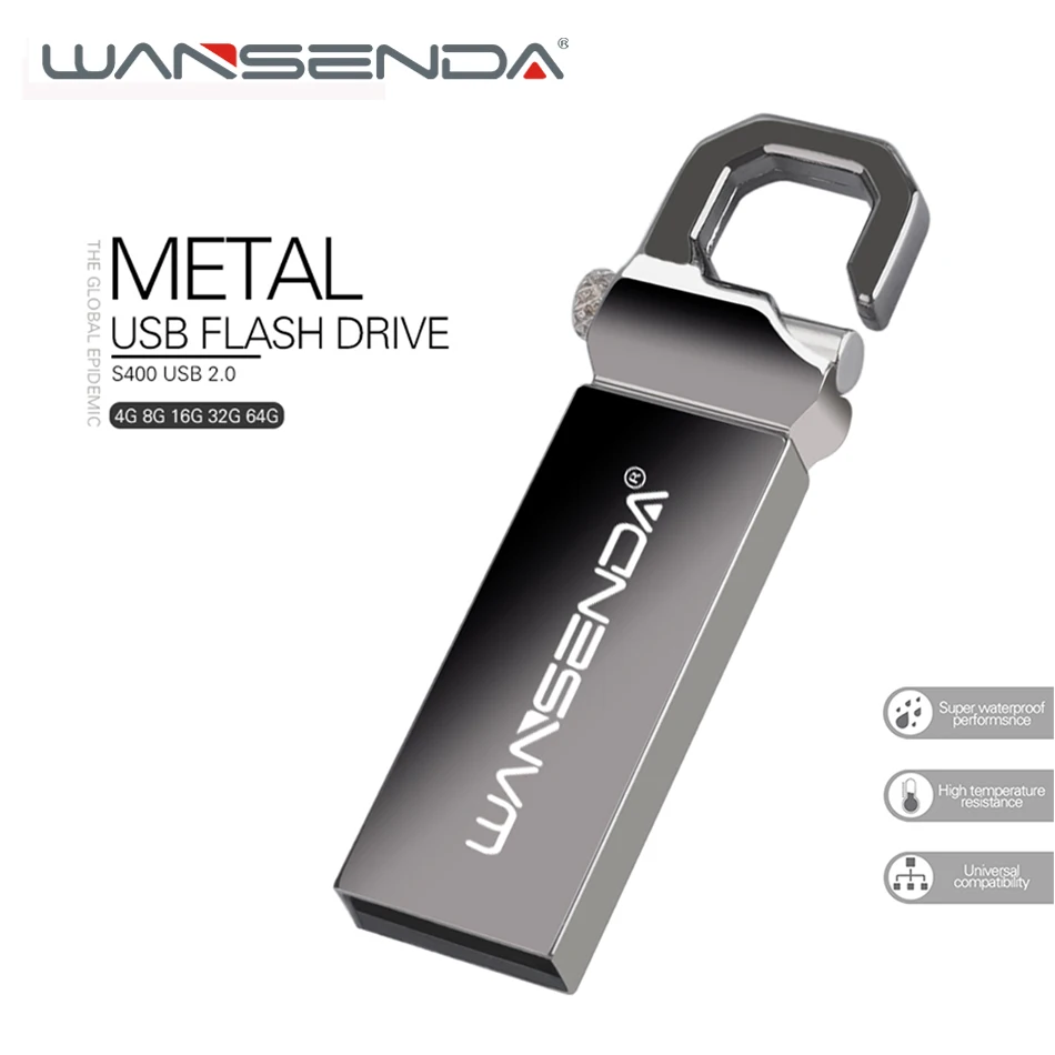 Original Wansenda Metal Pen drive 128GB 64GB 32GB 16GB 8GB 4GB USB Flash Drives High Speed Pendrives USB 2.0 U stick Thumbdrive