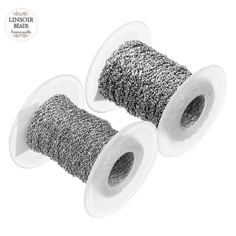 10yards/roll 2mm 2.5mm Width Rhodium Stainless Steel Twisted Singapore