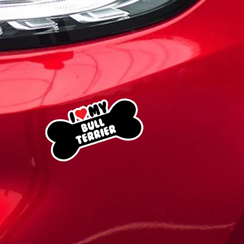 YJZT 15*7 1 см I Heart My Bull Terrier Dog Bone PVC автомобильные наклейки на бампер наклейки|car stickers