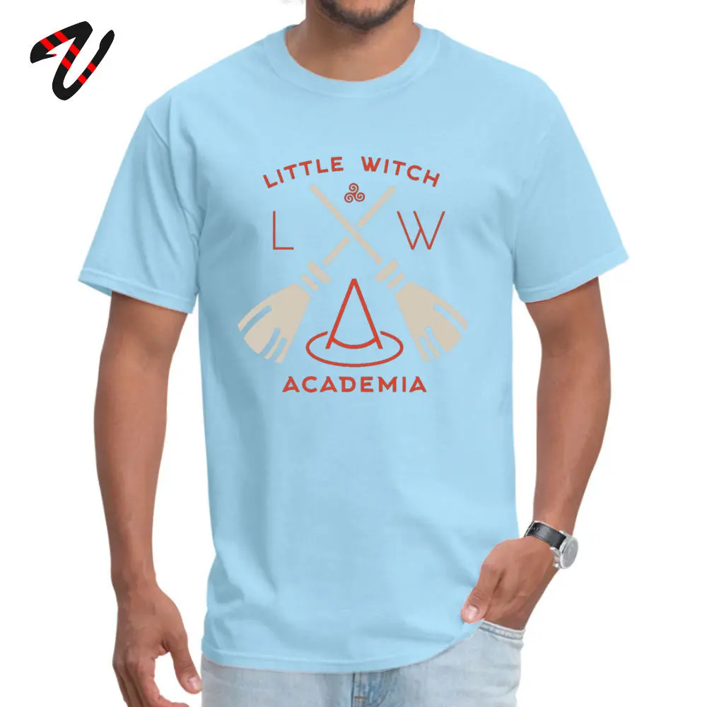 Coupons Student T Shirt Little Witch Academia Normal Tops & Tees 100% Cotton Short Sleeve Simple Style Tee Shirts Round Neck Little Witch Academia -20216 light