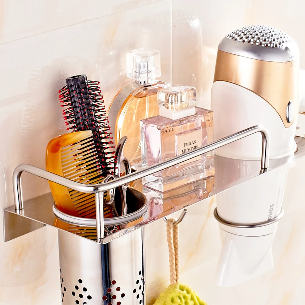 

A1 Non-porous 304 stainless steel hair dryer rack bathroom hair dryer rack cup hanger blow molding rack wx6111522
