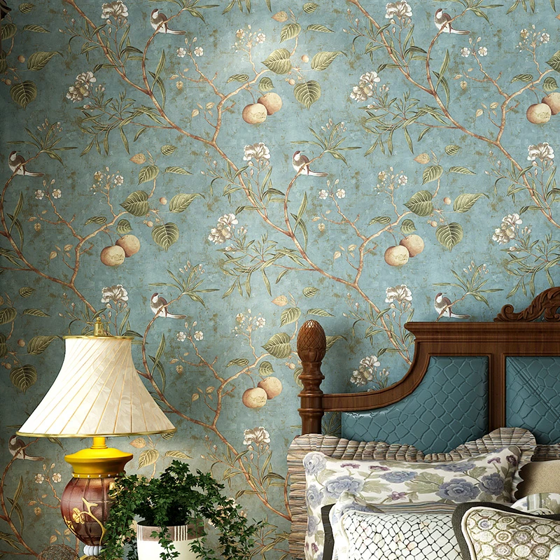 vintage bloemen vogels muurschildering papier behang fruit bomen decor muur paper wallpaper mural paperwallpaper fruit aliexpress