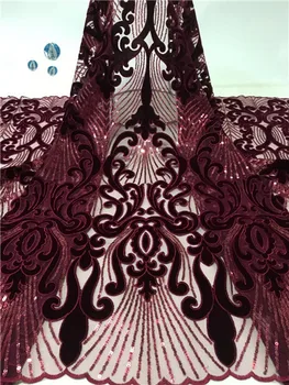 

High Quality velvet African French Net Laces Fabrics 2019 Latest Embroidery Swiss Voile Wedding Tulle Lace Fabric