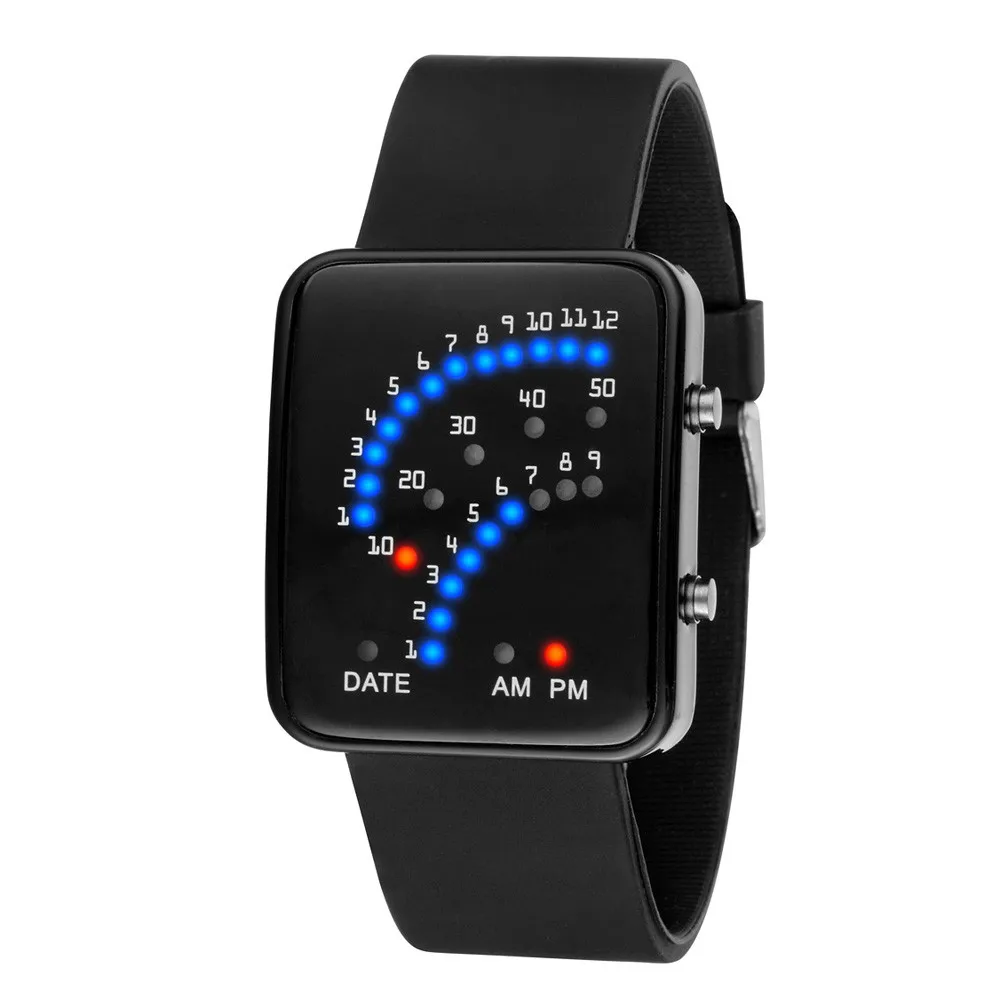 

Fashion Men's Stainless Steel Silicone Sports Analog Quartz LED Digital Wrist Watch Top Brand Luxury Futuristic Style Watches