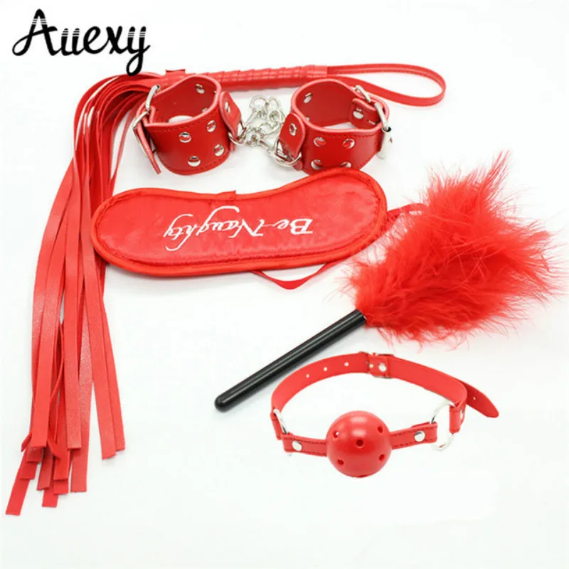 AUEXY-bdsm-bondage-Restraints-Set-Kit-Ball-Gag-Cuff-Whip-Collar-Fetish-Sex-Toy-Leather-Bondage_nyl