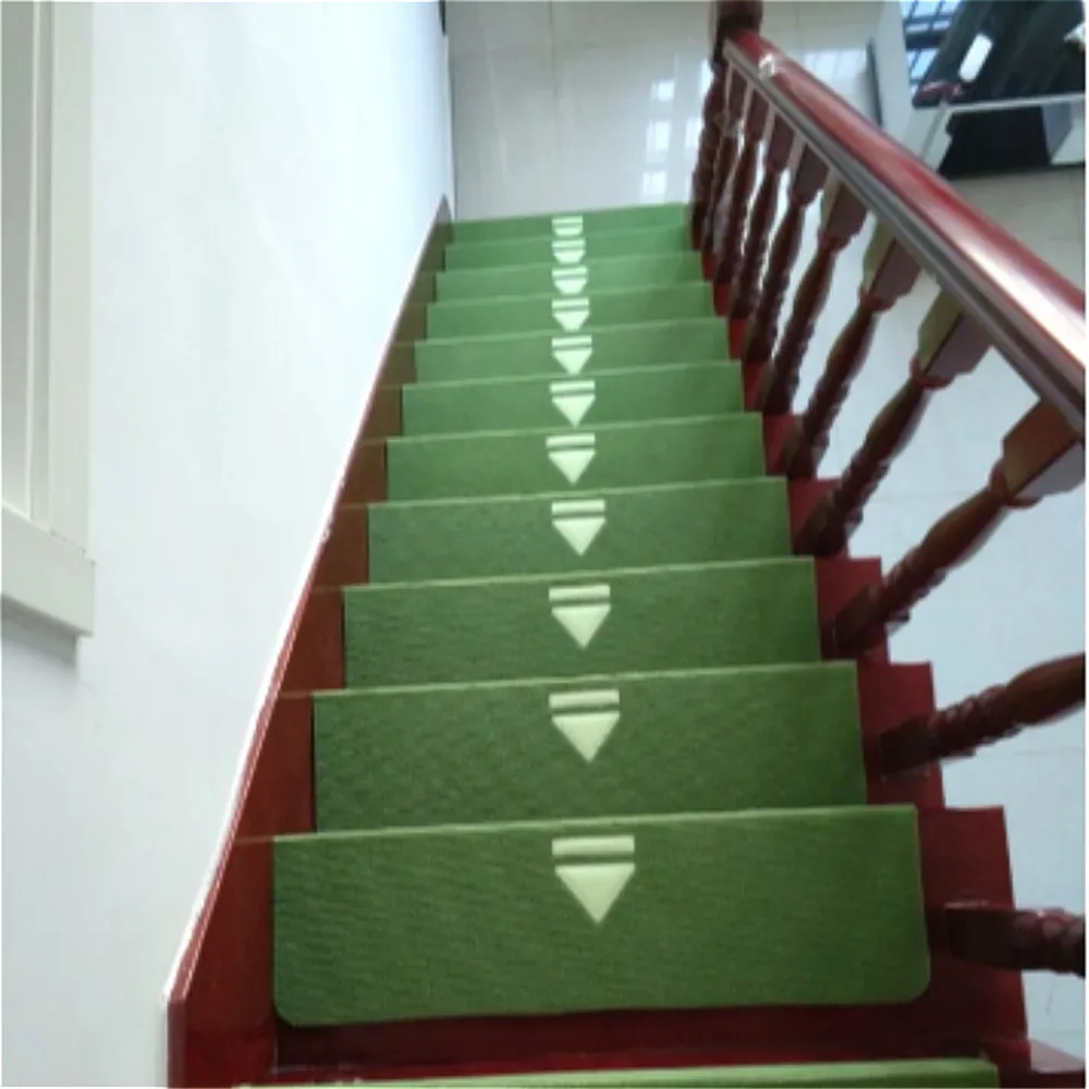 Luminous Visual Stair Pads Anti-slip Noise insulation Floor Area Rug Carpets Green Latex Stairs Decor Warm Stairs Mat Carpets