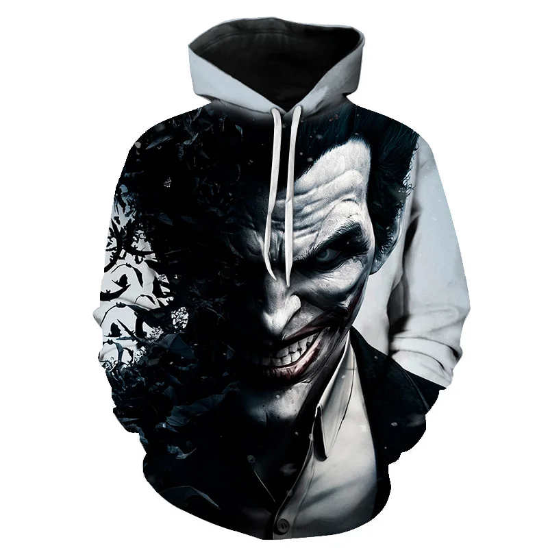 2018 New Joker Skull Fashion Hoodies 3D Print Men Women Hooded