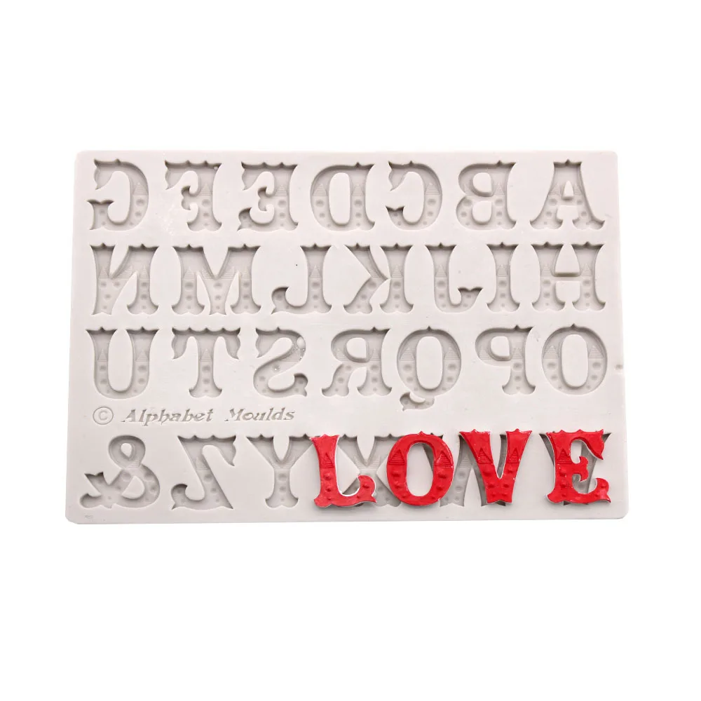 

3D Capital Letters Silicone Mold Alphabet Chocolate Fondant Molds Fondant Cake Decorating Tools Sugar Paste Candy Moulds