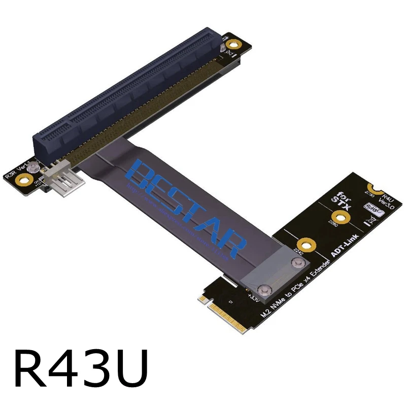 M2 NGFF NVMe STX видеокарта удлинитель для материнской платы PCIE x16 M.2 угловая карта 90