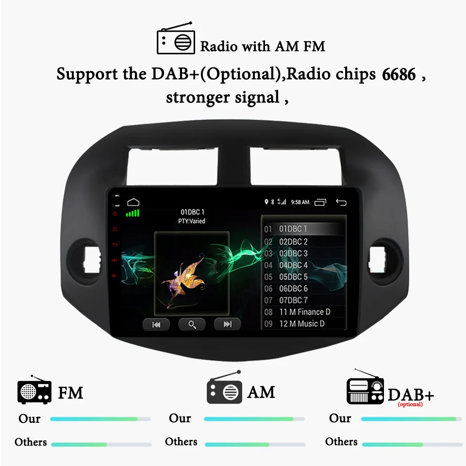 Best Android 9.1 8 core 4G LTE WIFI Car dvd gps navi system audio video multimedia stereo For Toyota RAV4 Rav 4 2007-2011 5