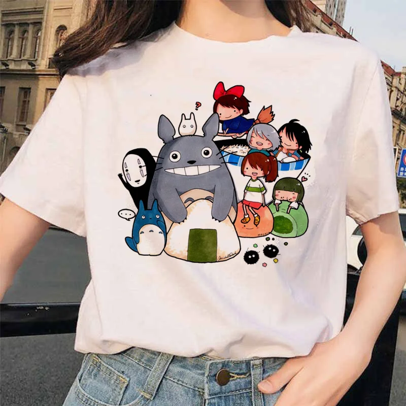 Totoro Унесенные призраками студия Ghibli femme Футболка японская женская ulzzang футболка аниме Хаяо Миядзаки женская футболка Харадзюку 90s - Цвет: 5545