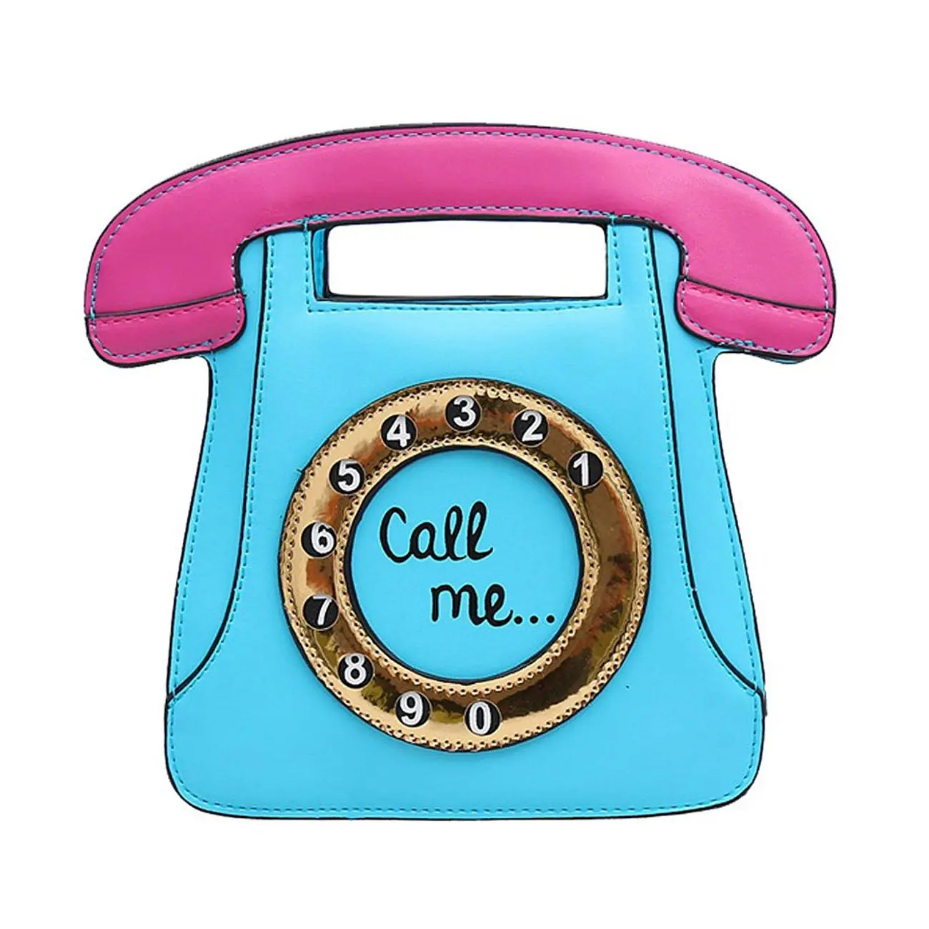ABDB Telephone Shaped Women Retro Cross Body Bag PU Leather Clutch Purse Chain Bag