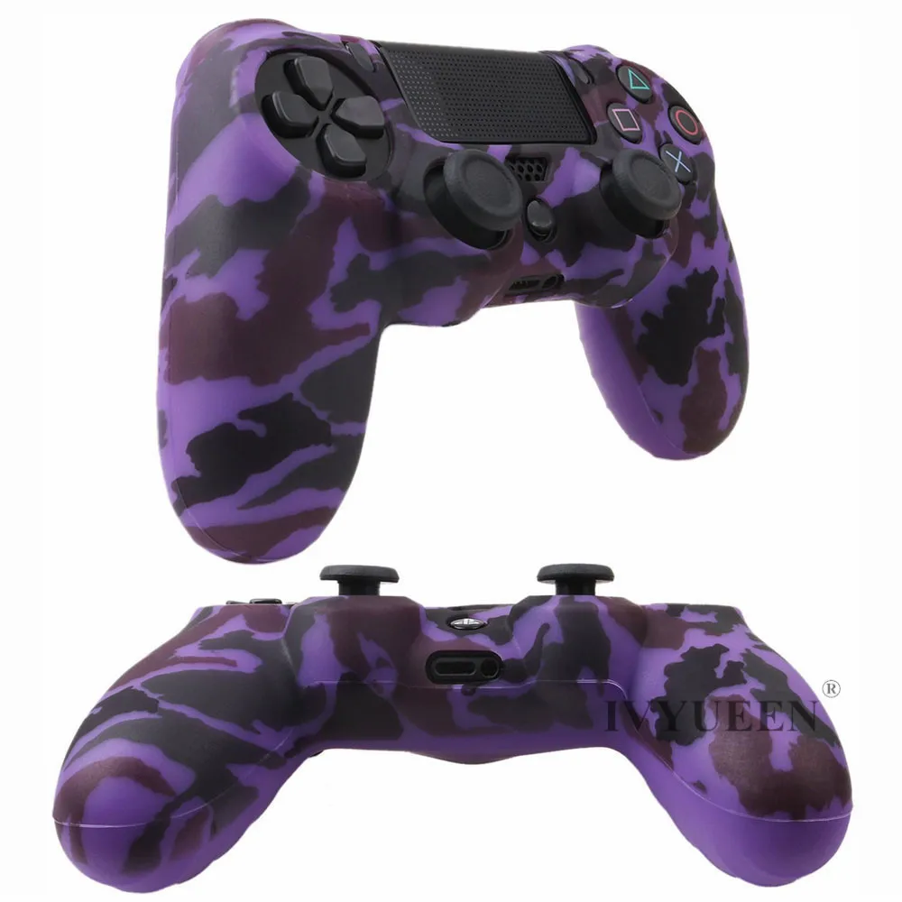 IVYUEEN для Dualshock 4 силиконовая камуфляжная Защита Чехол для playstation 4 PS4 DS4 Slim Pro контроллер кожи с 8 захватами для большого пальца