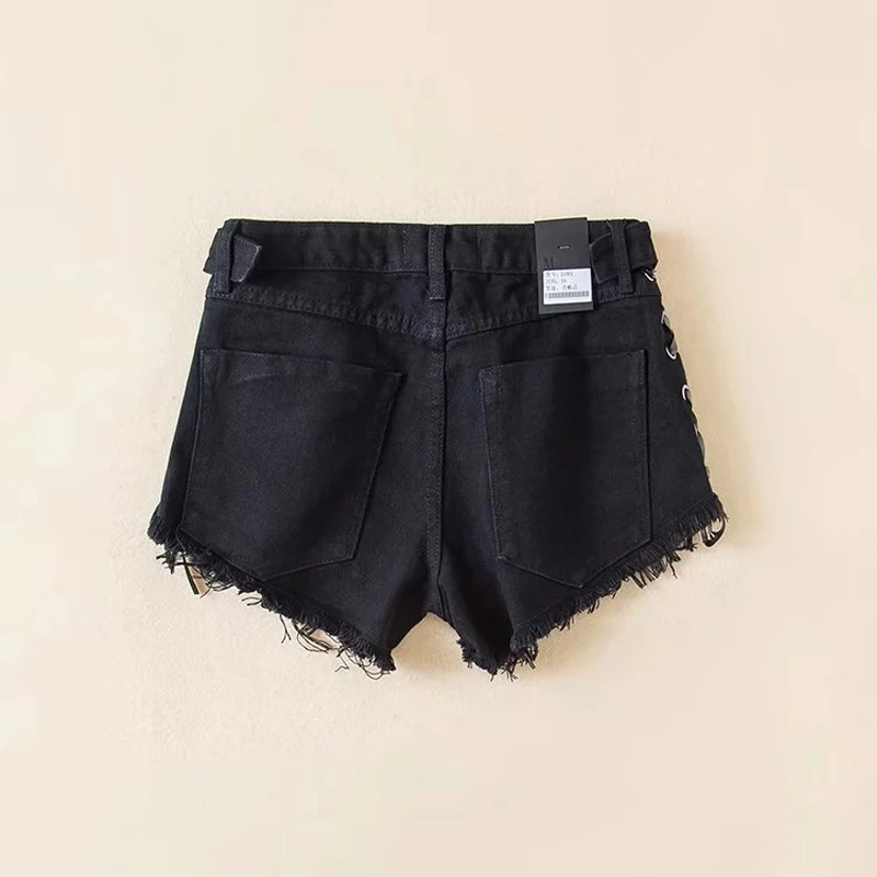 Black Short Jeans Regular Street Casual Cute Fring Bermuda Feminina Pockets Ribbons Bow Skirt Shorts Cheap Clothes China V90 Short Jeans Black Short Jeansskirt Shorts Aliexpress