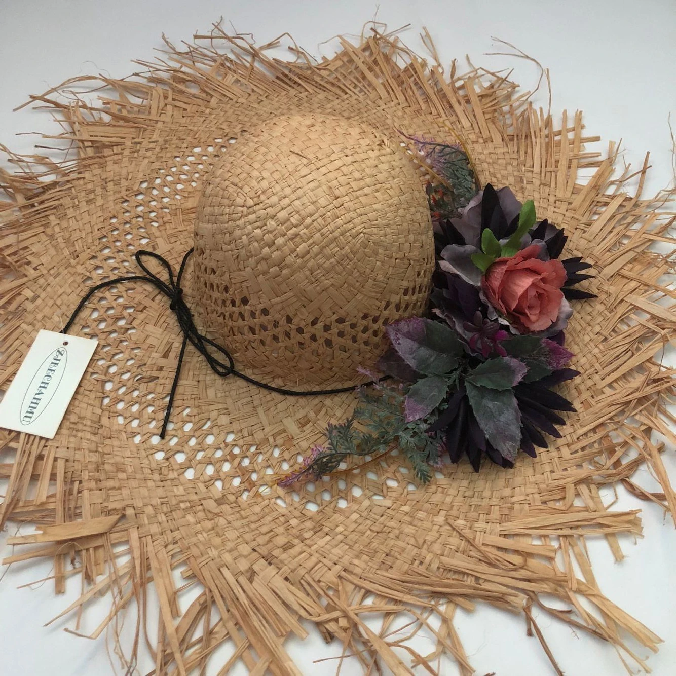 

Fashion Solid Floral Hot seller Sun Hats For Women Gilr Summer Straw Vintage Beach outdoor Caps Hat 2019 New Apparel Accessories