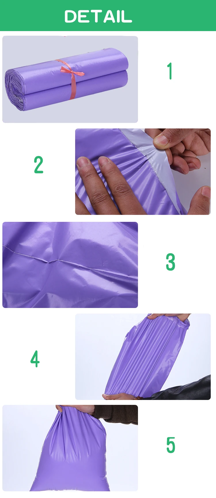 1 1Mail Packaging Poly Mailer Package Shipping Plastic Mailing Bag By Envelope Courier Wholesale Bulk Self-Adhesive Supplies,Packaging purple,Bale,Coextruded film,Pe (3)