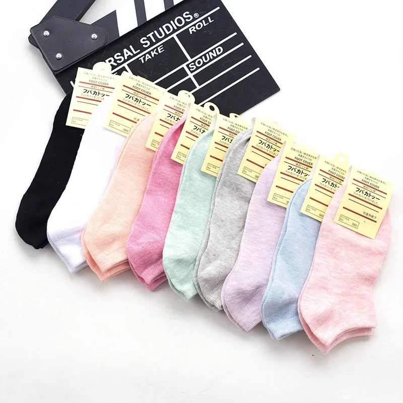 

Ladies' Summer Candy Color Cotton Sock Slippers Women's Socks with Low Top Socks