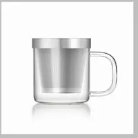 Кристальная прозрачная чашка для чая с заваркой и крышкой для чая и кофе 360 мл, удобная миниатюрная чайная чашка для офиса и дома