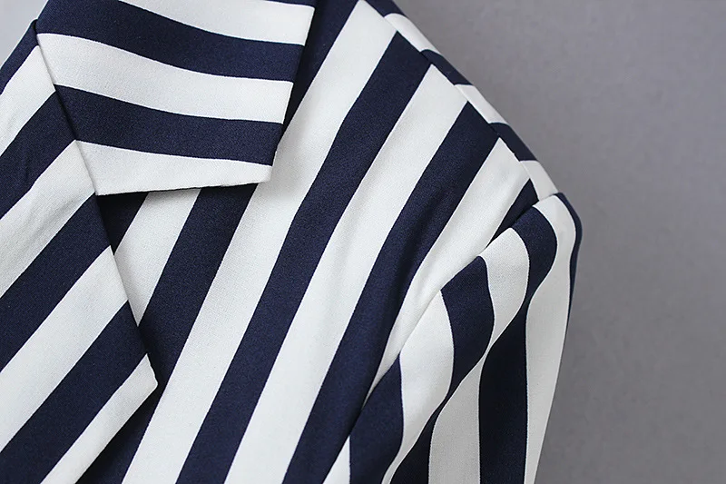 Mr.nut Korean fashion striped casual women's suit jacket  Office Lady  women blazers and jackets