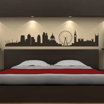 

London Landmarks Wall Sticker Skyline Wall art Living room Background Wall Stickers Home Decor Drawing room Wall Decals