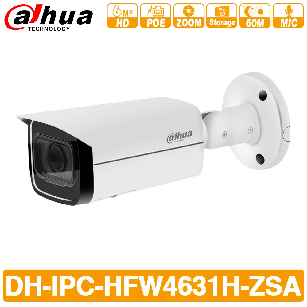 

Dahua IPC-HFW4631H-ZSA 6MP IP Camera 2.7~13.5mm 5X Zoom Upgrade from IPC-HFW4431R-Z Built-in MiC SD Card Slot PoE Camera