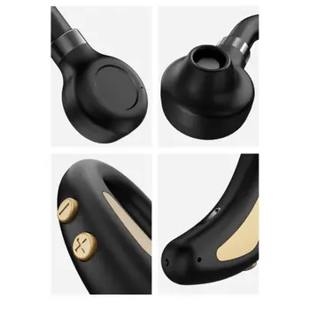 

2019 New Painless Wearing USB Charging Support Voice Prompt Wireless Headset Cellphone with Bluetooth Music In-ear Headphones