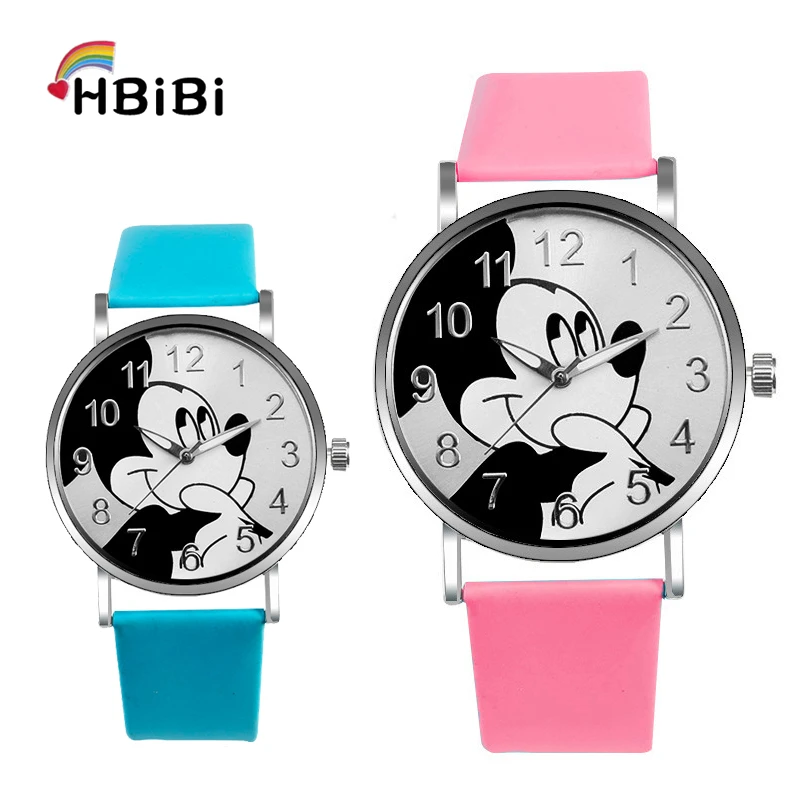 Reloj infantil 3D Микки детские часы для девочек и мальчиков подарок студенты часы Мода повседневное дети часы кожа кварцевые наручные часы