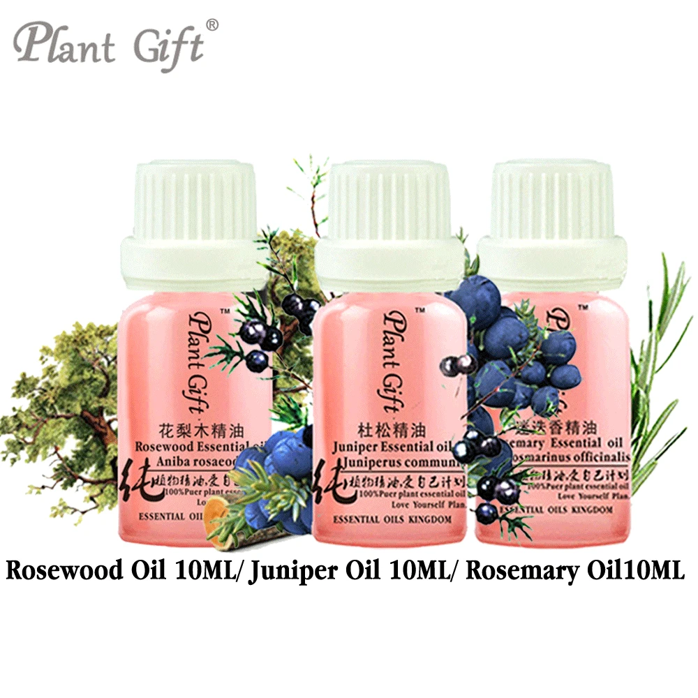 

10ml*3pcs Anti Bacteria SET 100% Pure Plant Essential Oil Moisturizing Rosewood / Juniper / Rosemary Wrinkle Delay Skin Aging