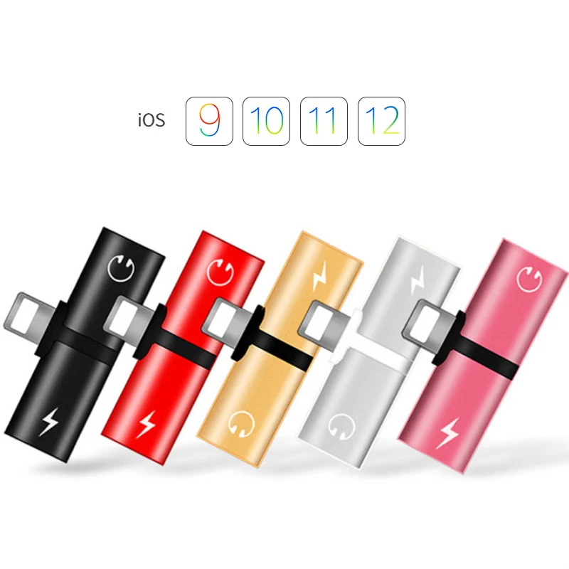 

Mobile phone 2 In 1 Dual Ports Headphone Adapter Charger Audio Splitter 1 To 2 Audio/Charging for Iphone X XR XS Max 7 8 Plus