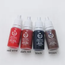 Боди-арт тату макияж 4 цветные пигментные чернила Набор, татуировка бровей и губ Перманентный макияж Пигмент