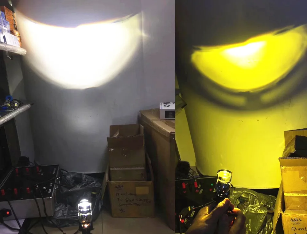 JGAUT Автомобильные фары H4 светодиодная мотоциклетная фара лампа 3000K 6500K белый желтый объектив Мини-проектора автоматическая лампа Hi/Lo Beam 12V